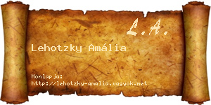 Lehotzky Amália névjegykártya