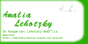 amalia lehotzky business card